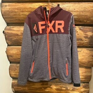 FXR Gray and Red Snowmobile Hooded Jacket